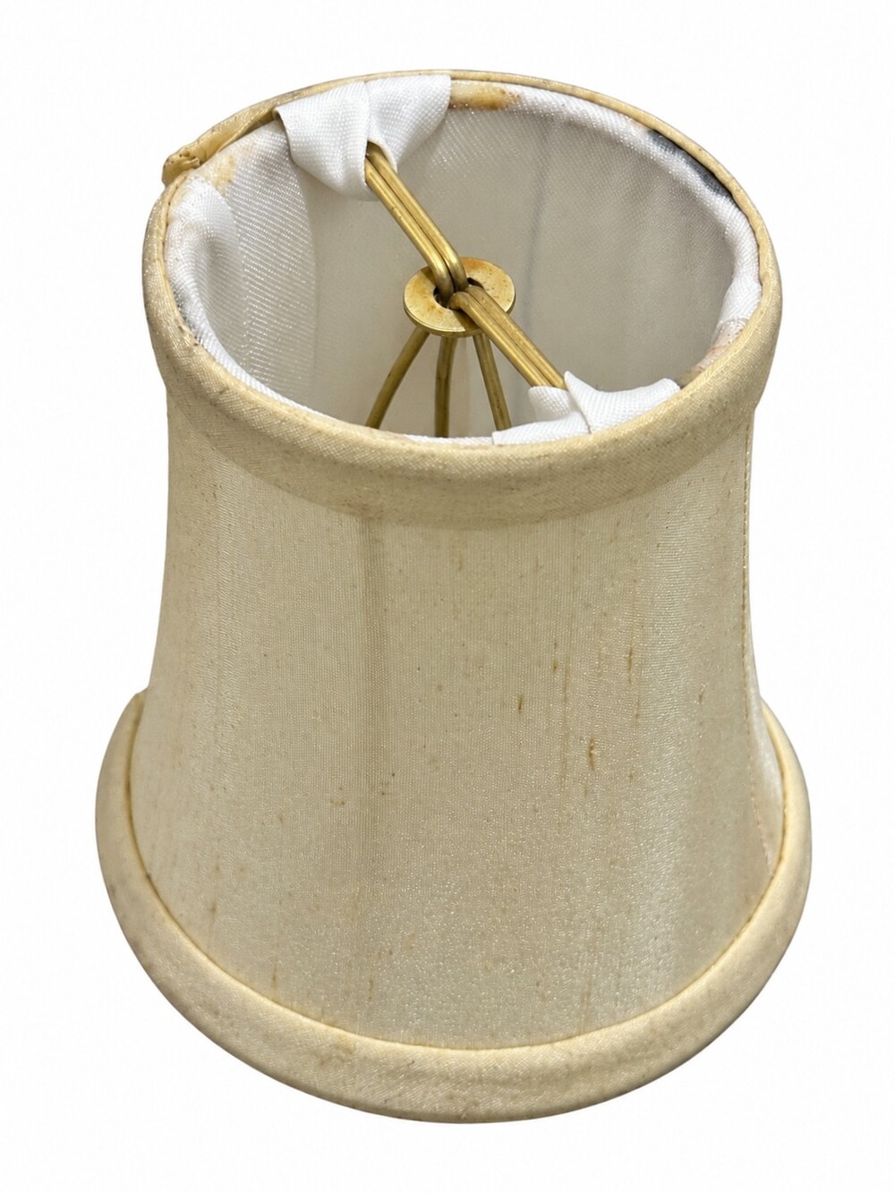 Vintage Small Beige Silk Round Bell Lamp Shade